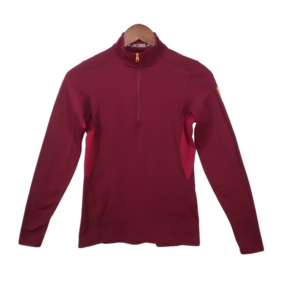 Arcteryx Base Layer Top Ski Snow Rho Winter Maroon & Red Kyanite Size Medium - Picture 1 of 9